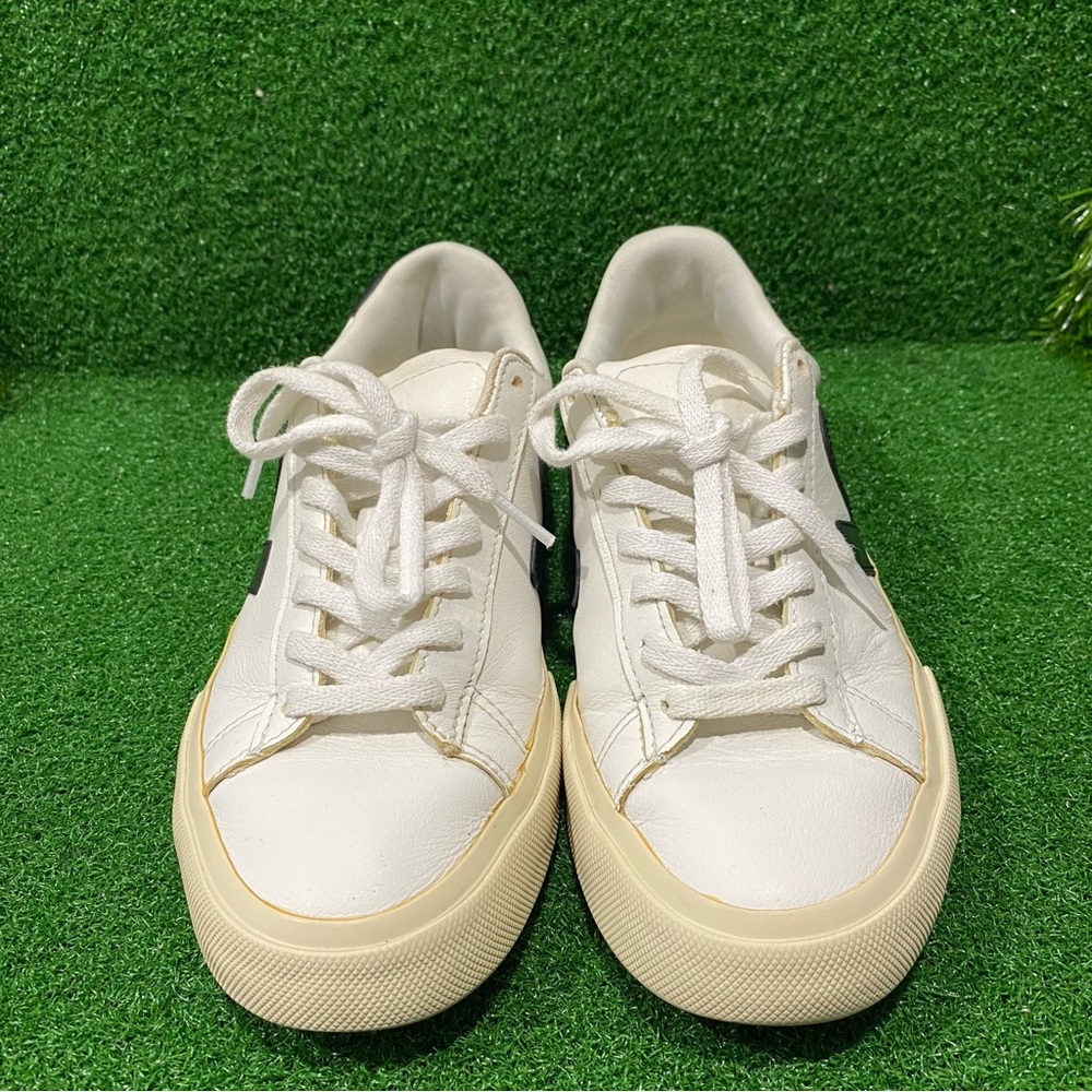 VEJA CAMPO LEATHER WHITE BLACK Sz 7 Womens - Picture 4 of 9